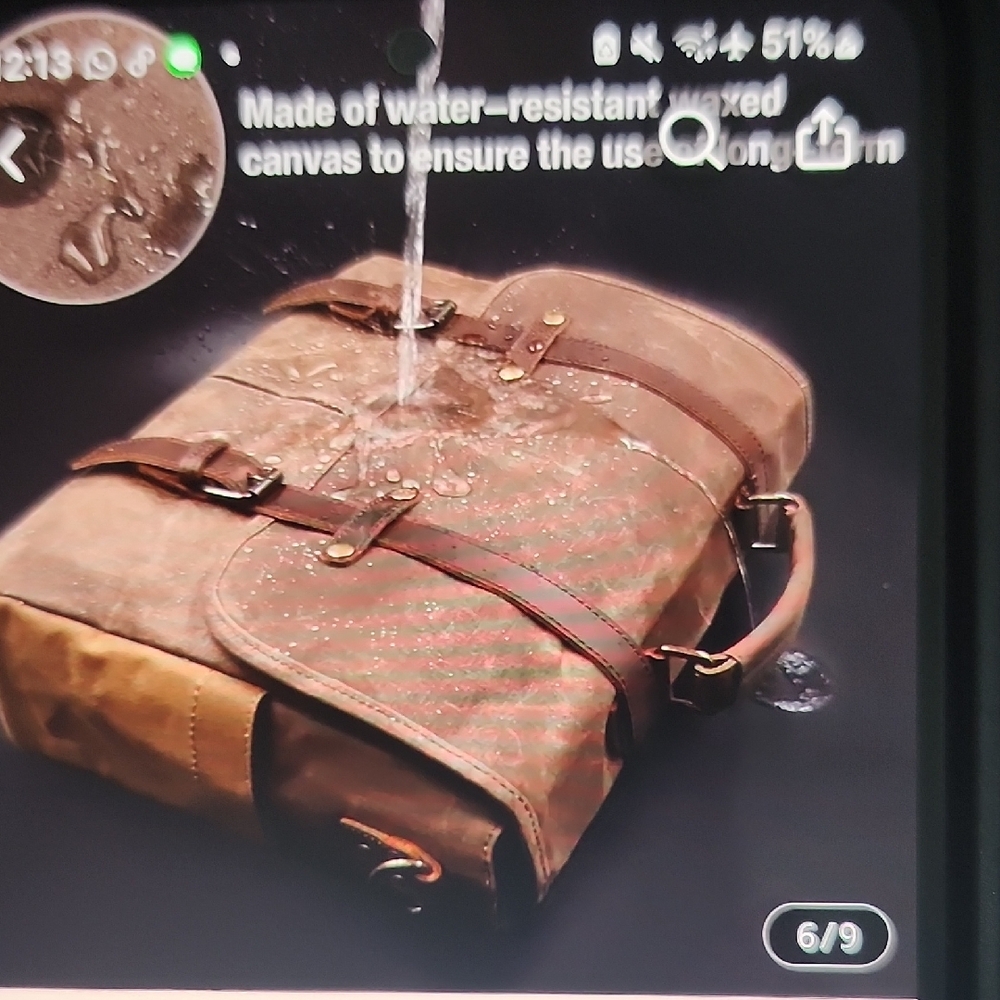 Brown Leather Messenger Bag - Picture 7 of 11